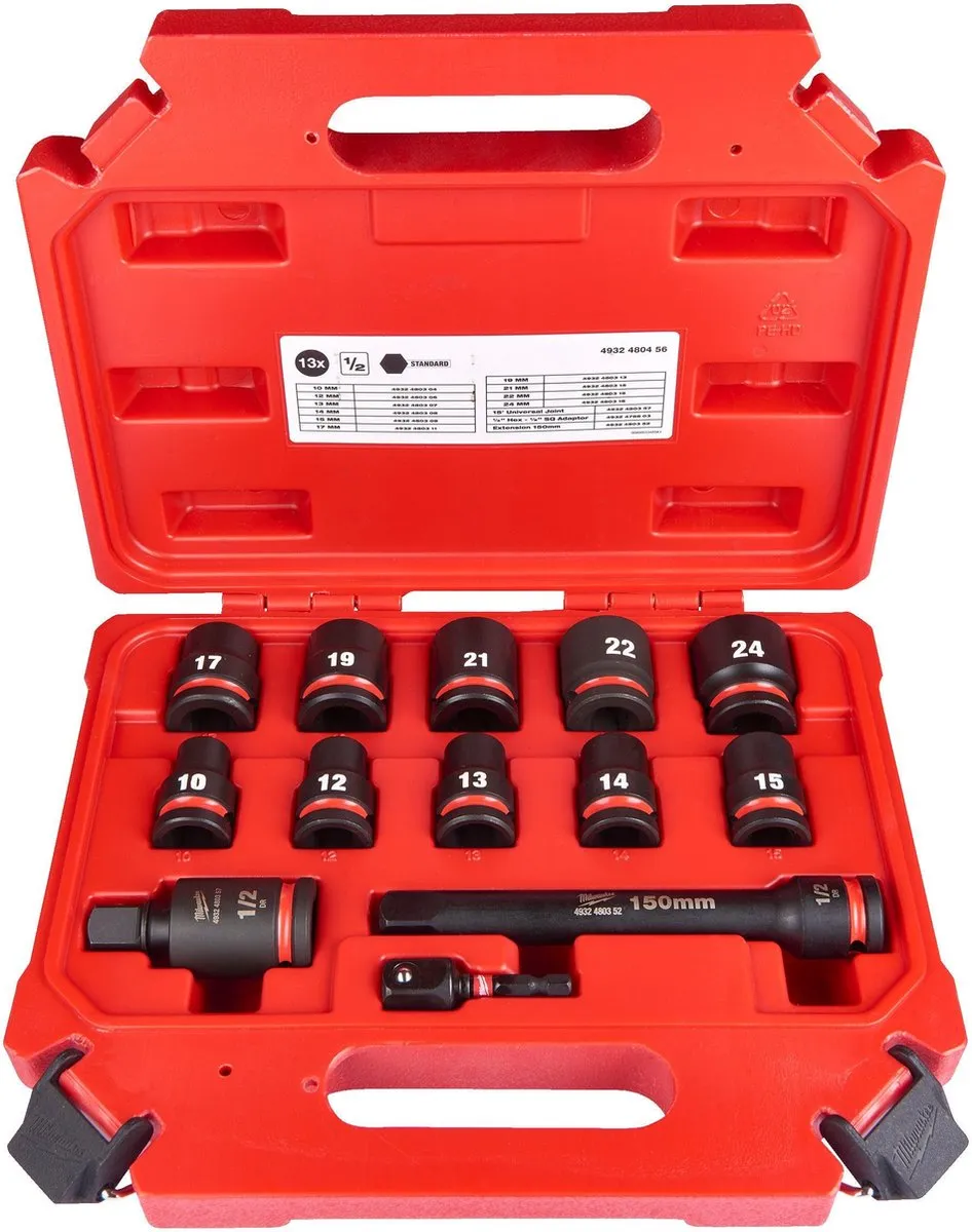 Milwaukee ShockWave Krachtdoppenset 1/2" 13-delig