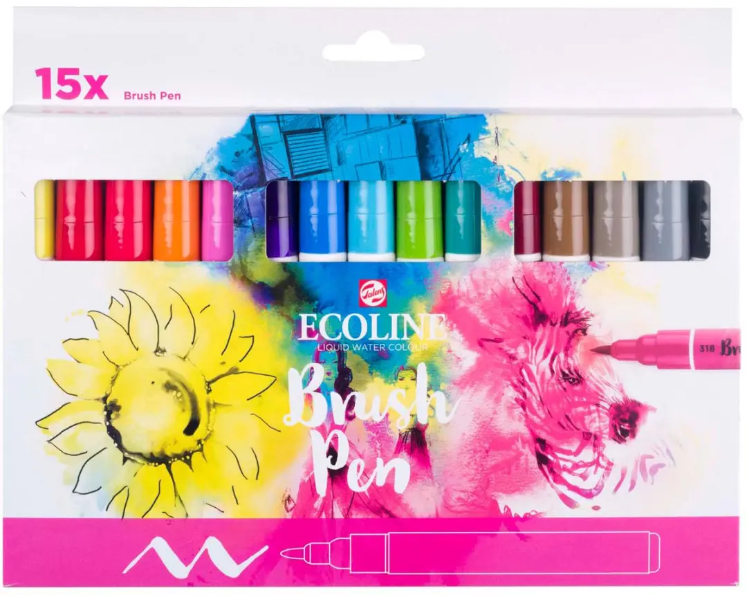 Ecoline Brush Pen Set 15 Stuks