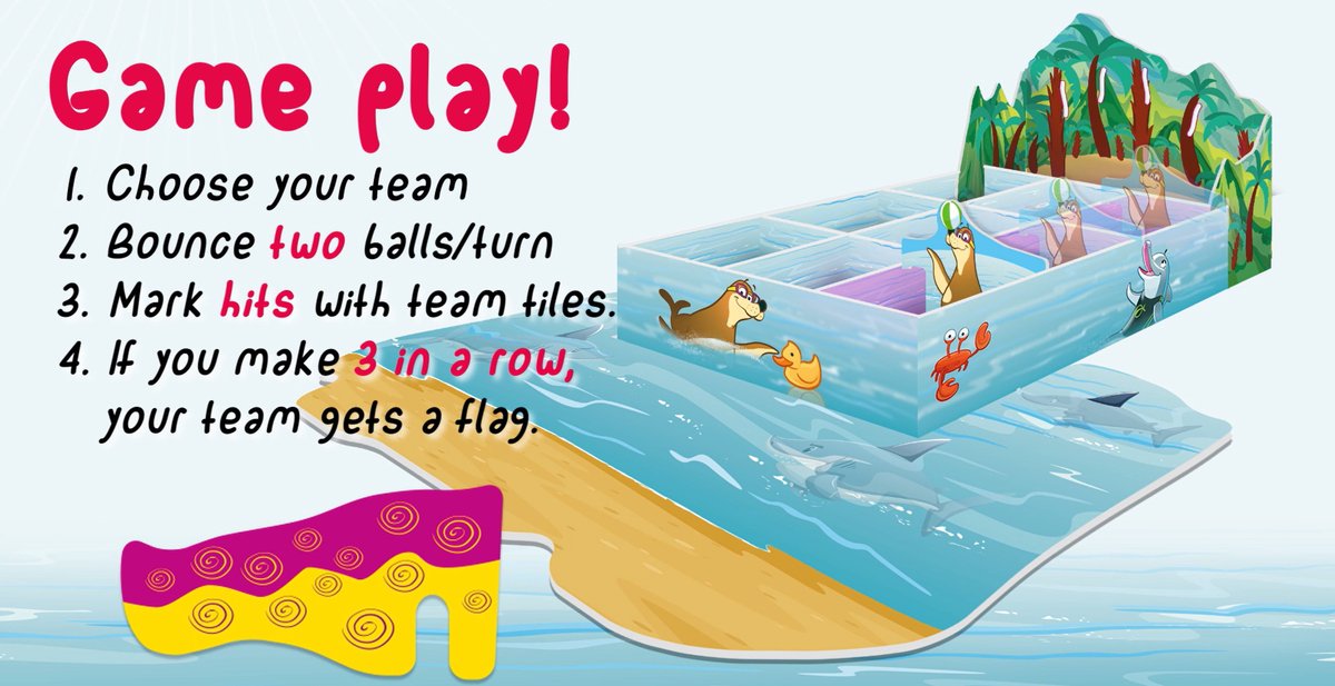 Tactic Dolfinario – Bordspel – Actief 3-Op-Een-Rij Spel – Behendigheid en Teamspel – Familiespel – 2 tot 4 Spelers – Vanaf 4 Jaar