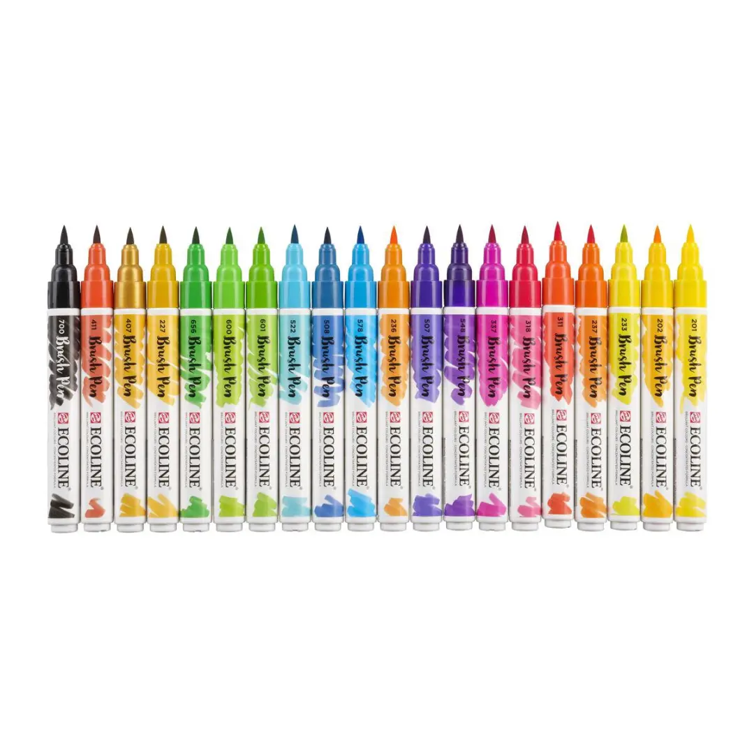 Talens Ecoline Brush Pen - 20 Stuks - Assorti - afbeelding 6 van 6