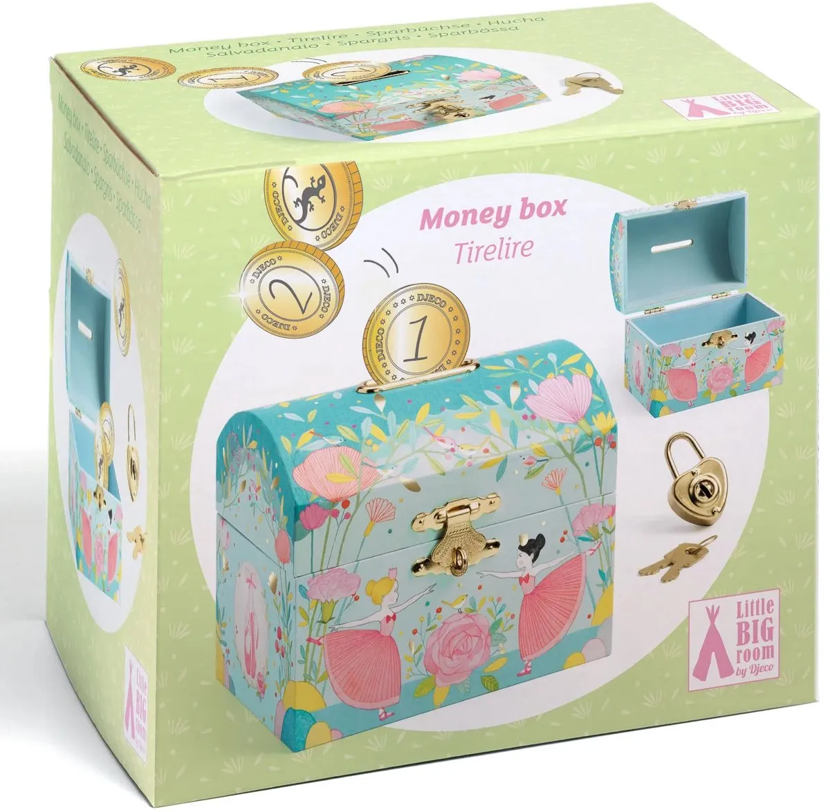 Djeco Ballerina Spaarpot - Multicolor - afbeelding 6 van 6