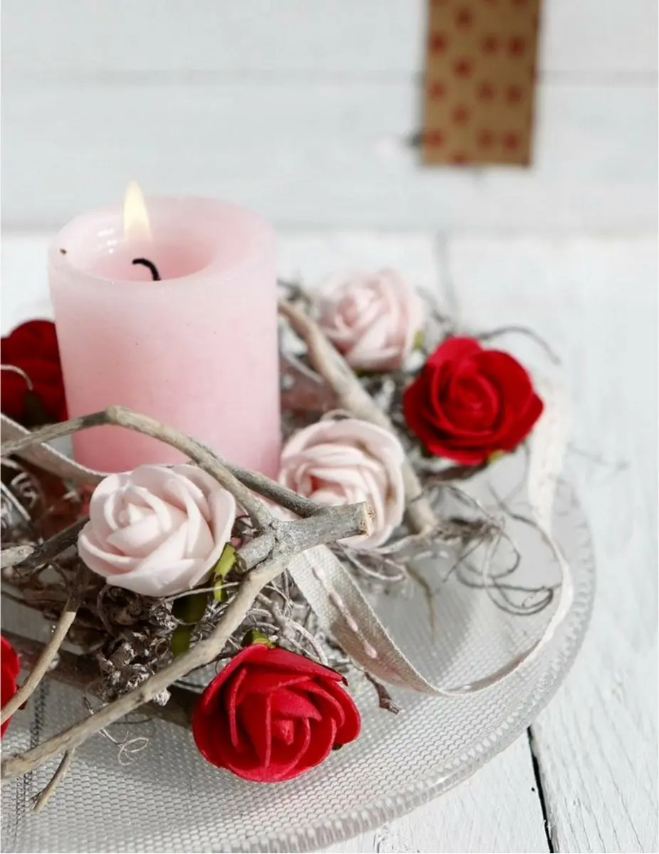 Ideas4seasons Decoratie Roosjes Foam - 12 Stuks - Rood