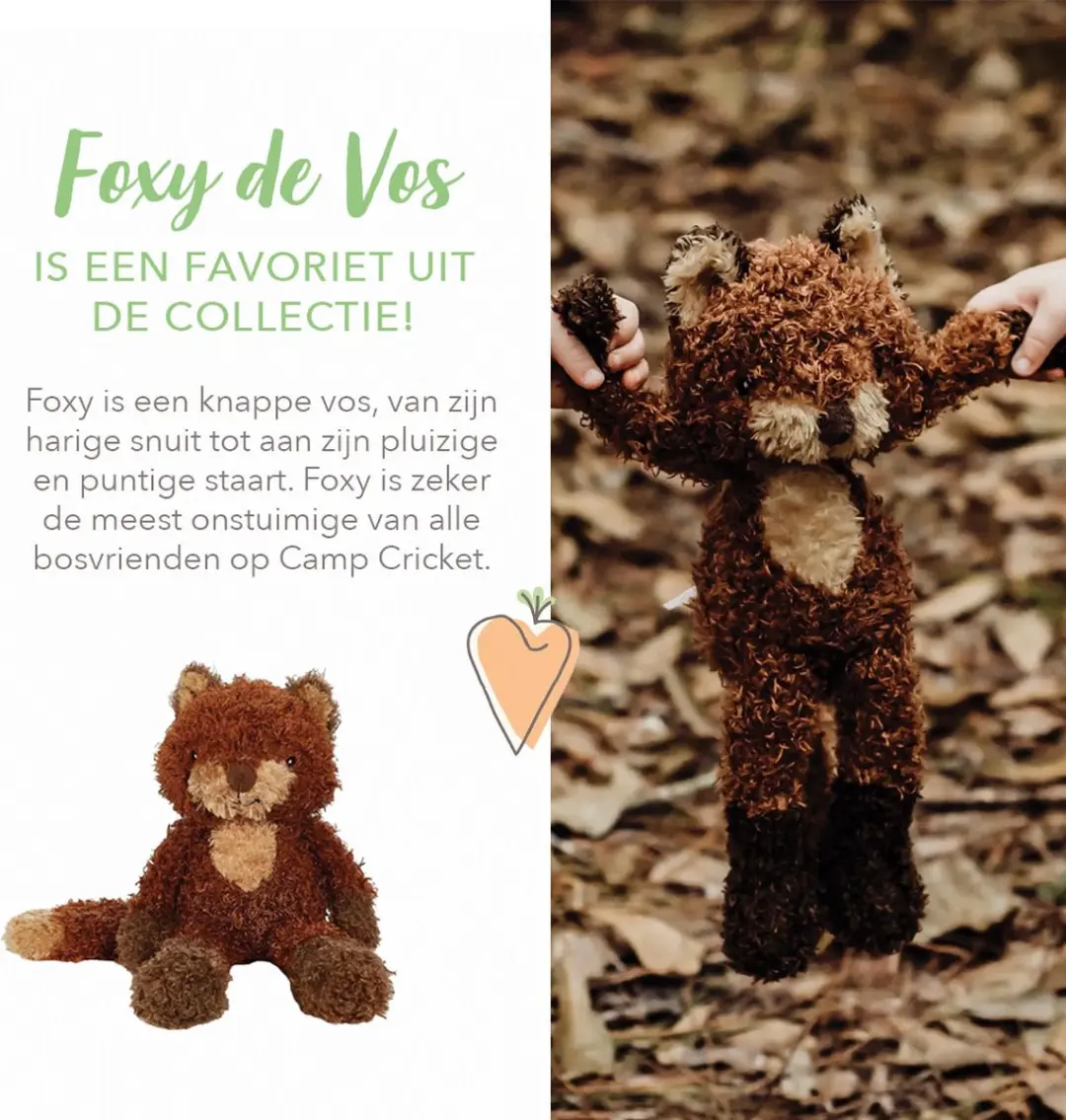 Bunnies By The Bay Foxy Vos Knuffel 35cm - Bruin