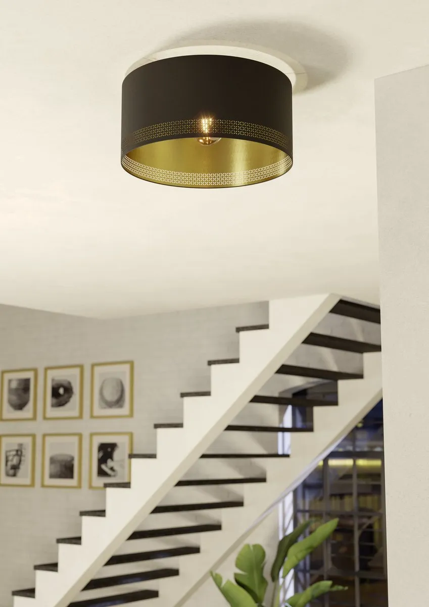 Eglo Esteperra Plafondlamp E27 - Ø47,5cm - Zwart/Goud