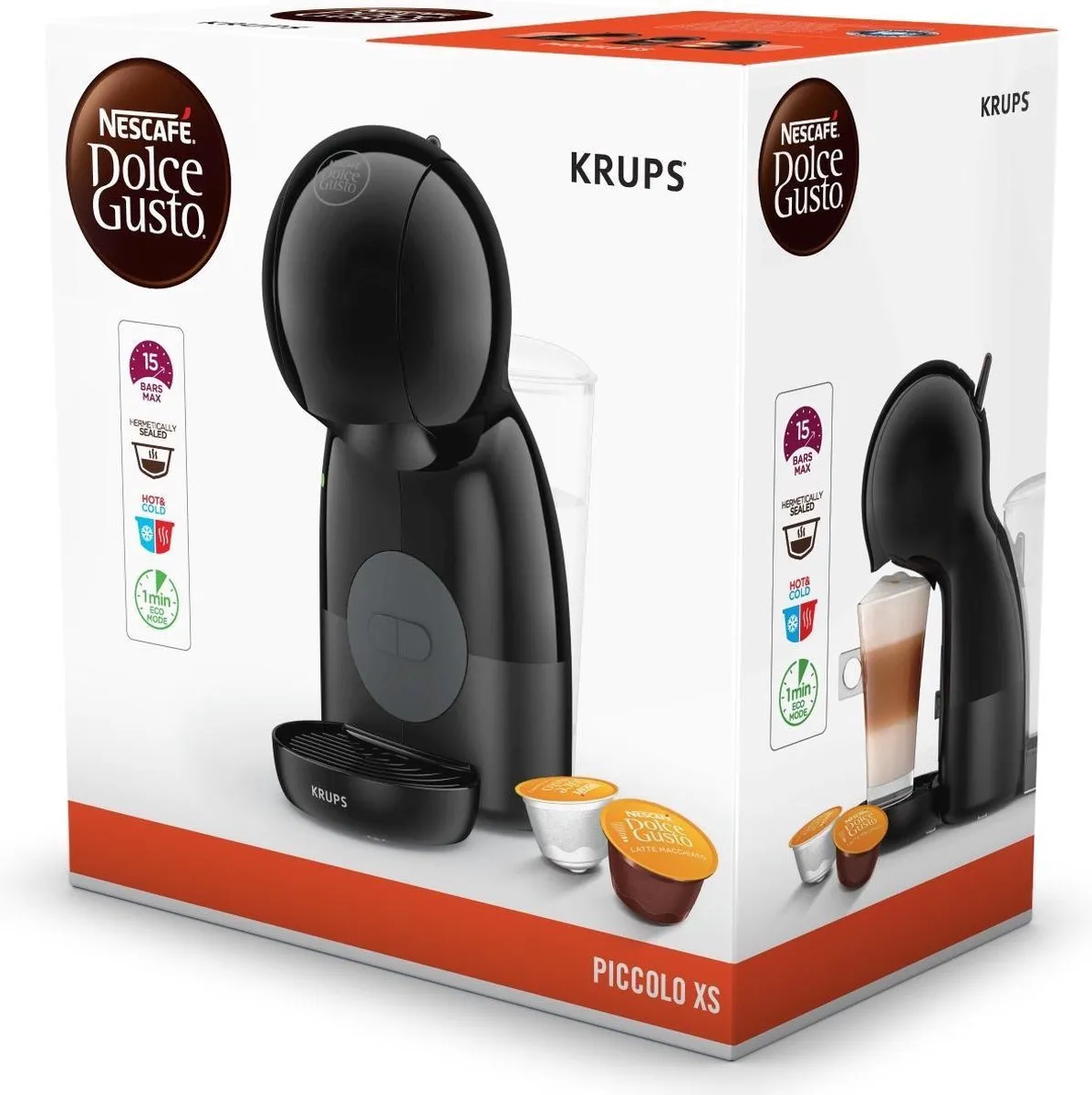 Krups NESCAFÉ Dolce Gusto Piccolo XS KP1A35 - Koffiezetapparaat - 1600W - Rood/Zwart