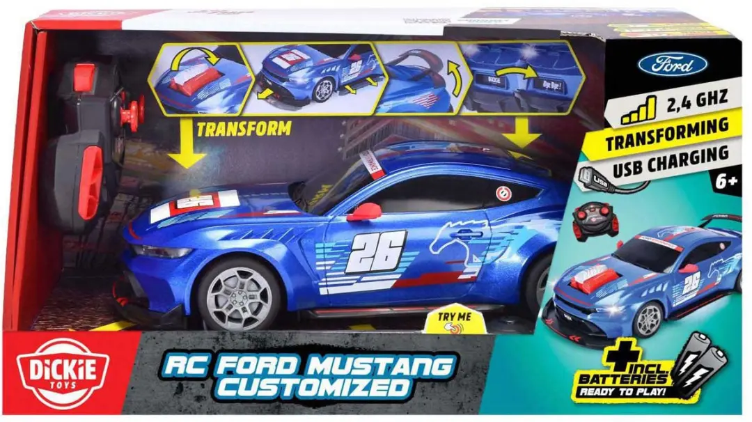 Dickie Simba Toys RC Ford Mustang Customized 201105014 - Blauw