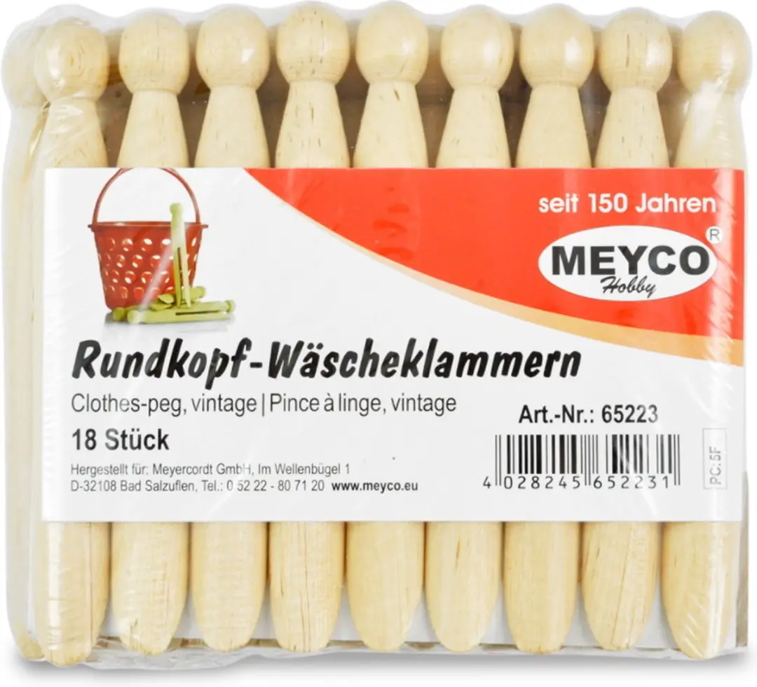 Meyco Houten Wasknijpers 18 Stuks - 10,5 cm