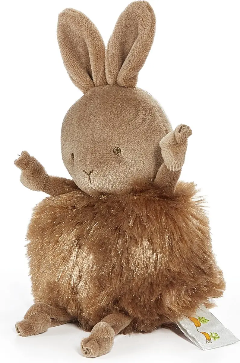 Bunnies By The Bay Roly Poly Knuffel Konijn - 13cm - Bruin