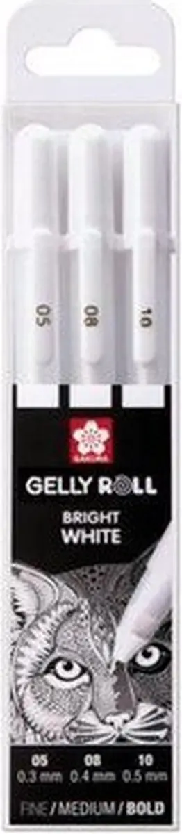 Sakura Basic Set Gelpennen - 3 Stuks - Zuiver Wit - afbeelding 6 van 6