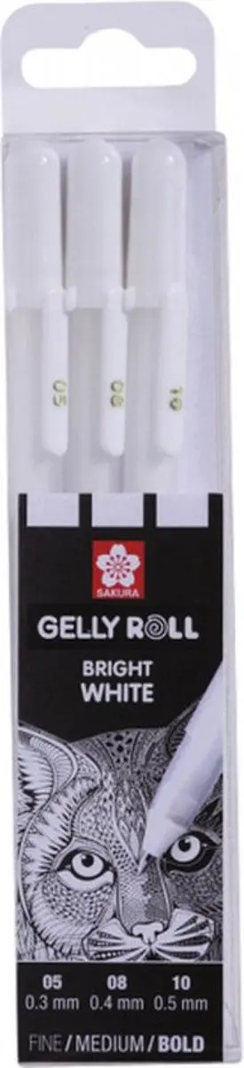 Sakura Basic Set Gelpennen - 3 Stuks - Zuiver Wit