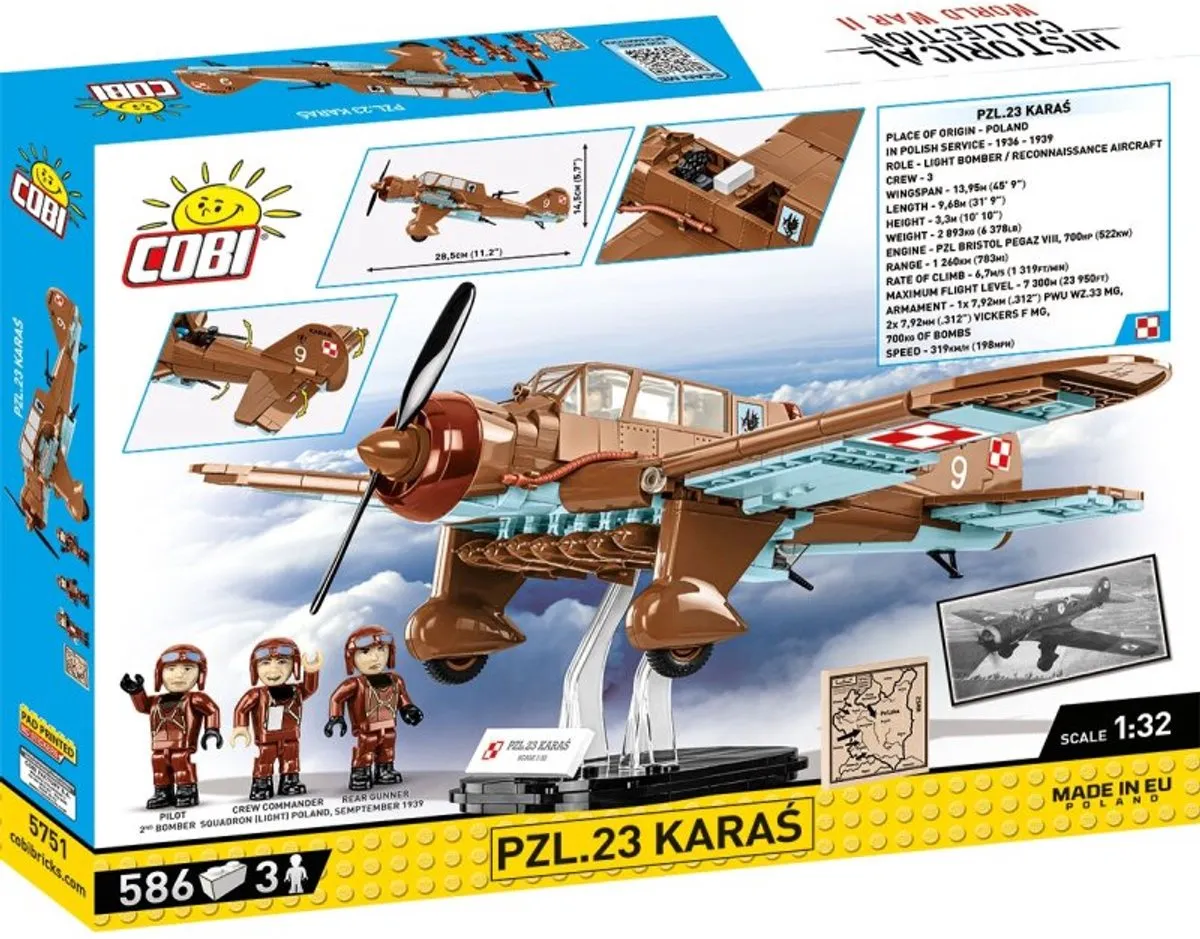 Cobi PZL.23 Karas Bouwset 586 Stukken - Meerkleurig