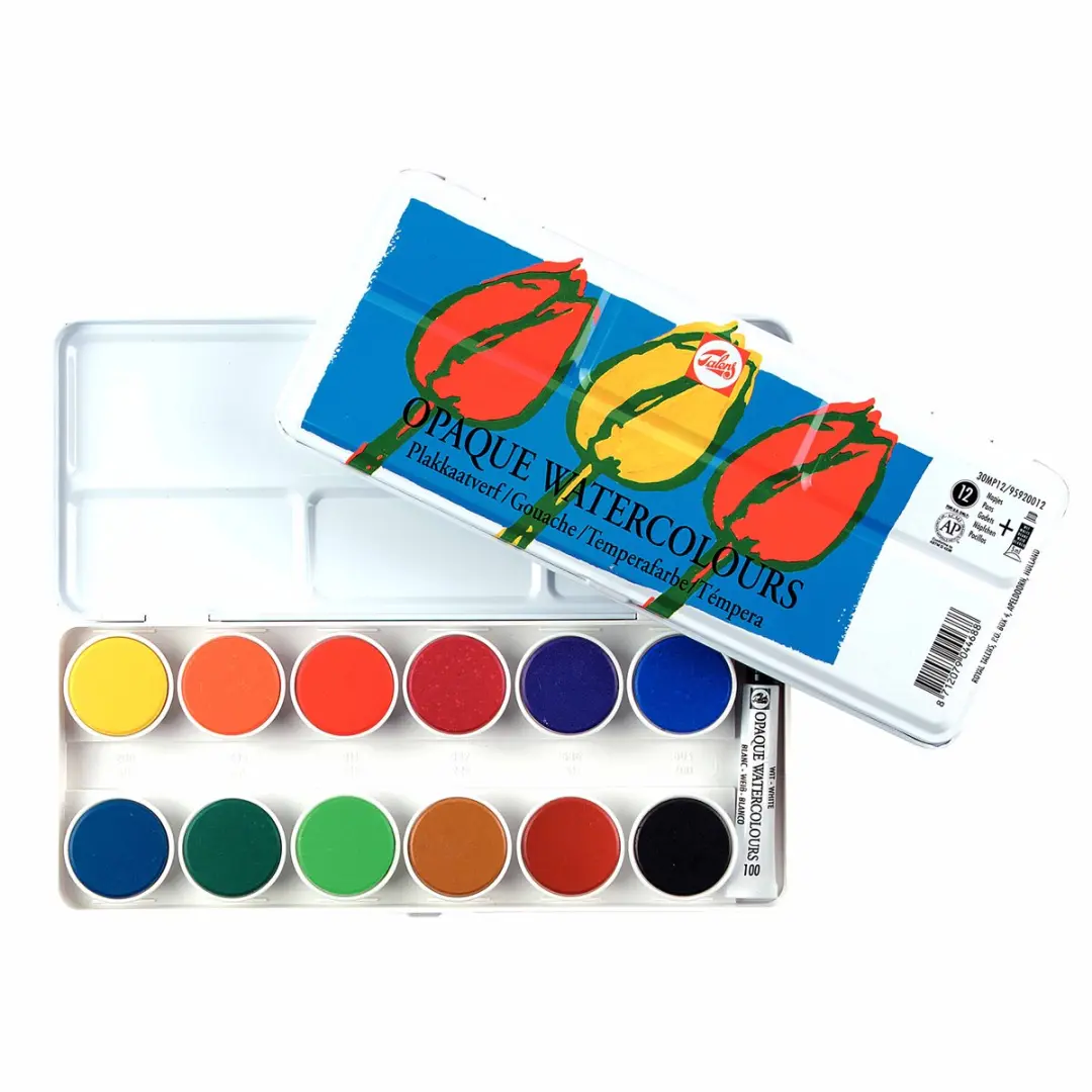 Talens Dekkende Aquarelverf Set 12 Kleuren