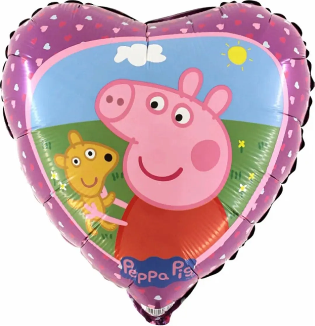 Grabo Folieballon Peppa Pig & Teddy Hartvormig