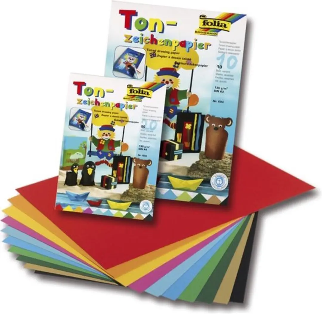 Kangaro Tekenblok Folia A3 - 10 Vel 130 gr - 10 Assorti Kleuren