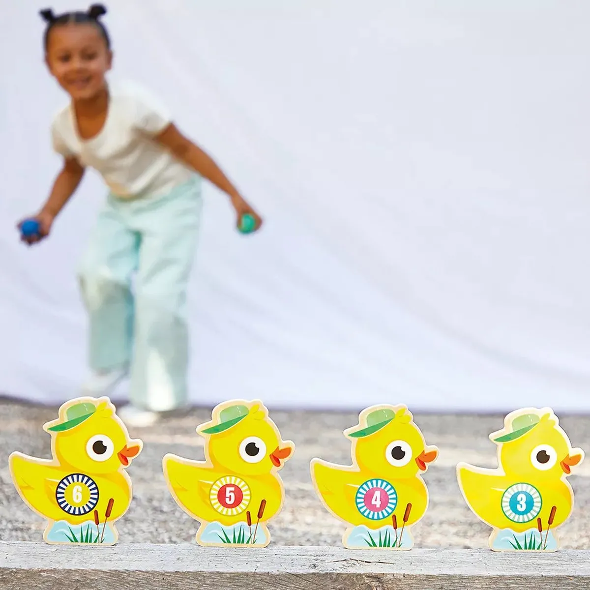 Janod Applepop Bowling Eendjes - 6 Kegels & 2 Ballen