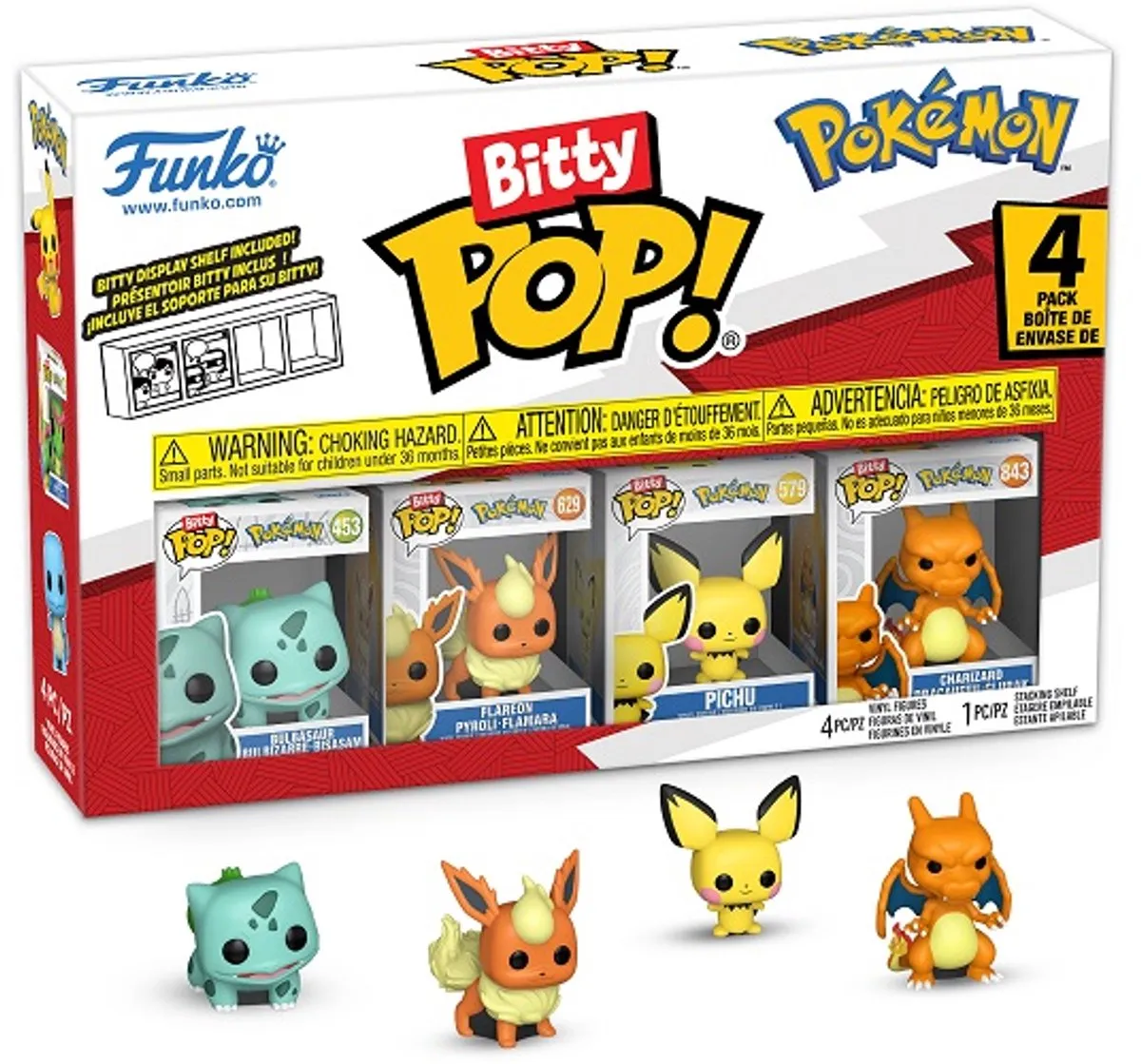 Funko Pokémon Bitty Pop 4 Pack - Bulbasaur - 2.5cm - Veelkleurig