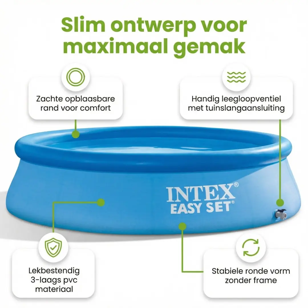 Intex Easy Set Zwembad 305x76cm - Blauw - 7-delig