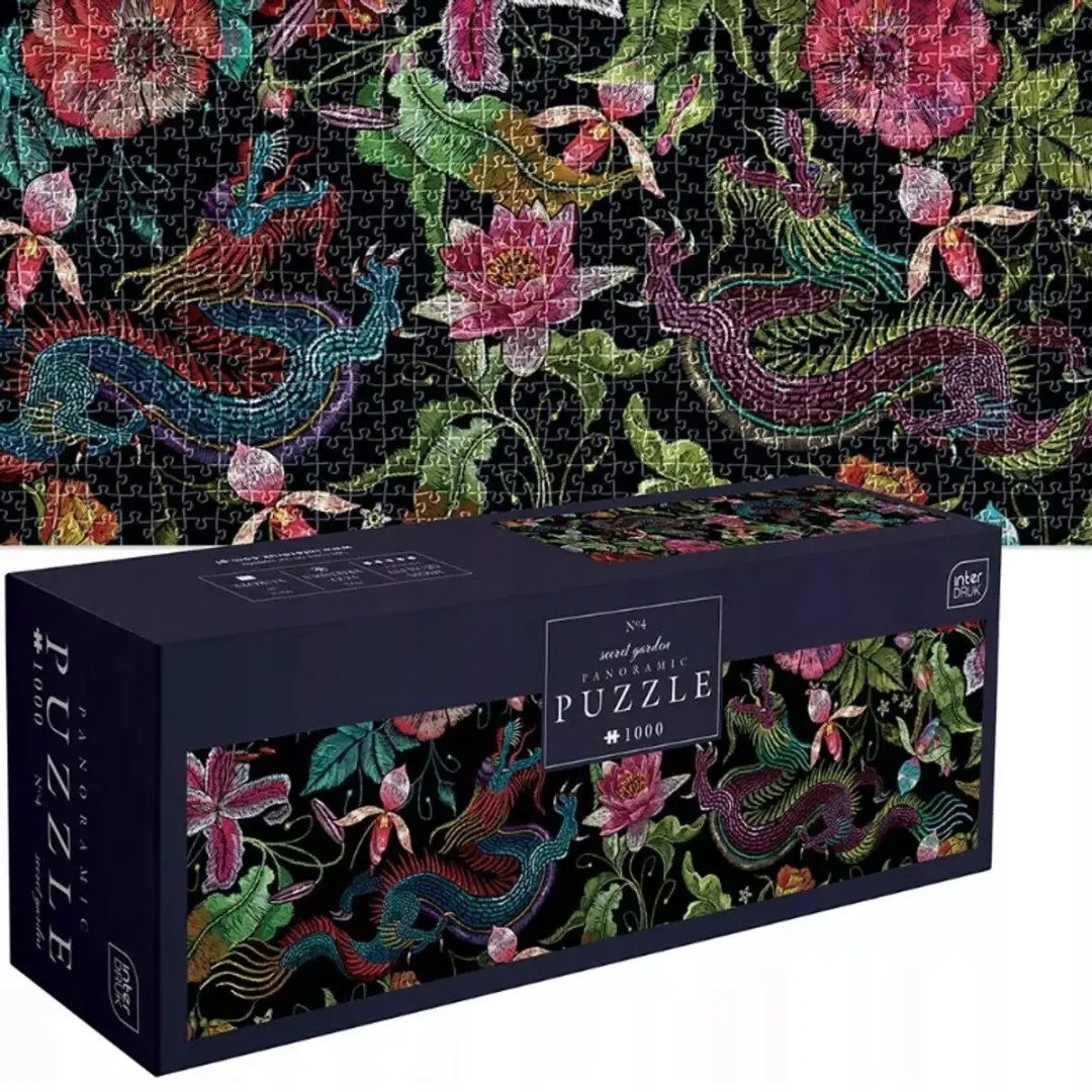 Geronimo Games Interdruk Panoramische Puzzel 1000 Stukjes Secret Garden Bloemen