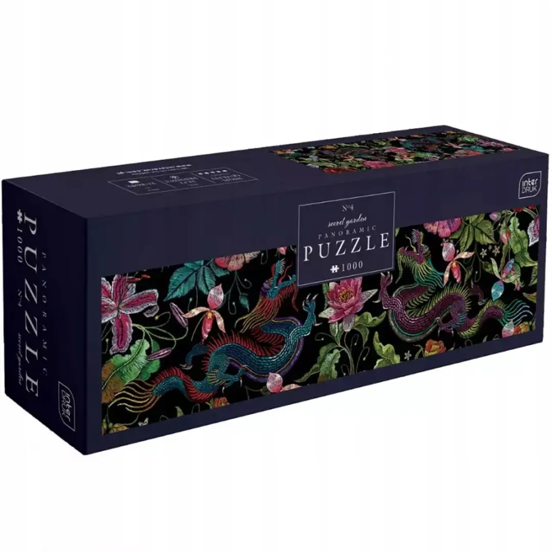 Geronimo Games Interdruk Panoramische Puzzel 1000 Stukjes Secret Garden Bloemen