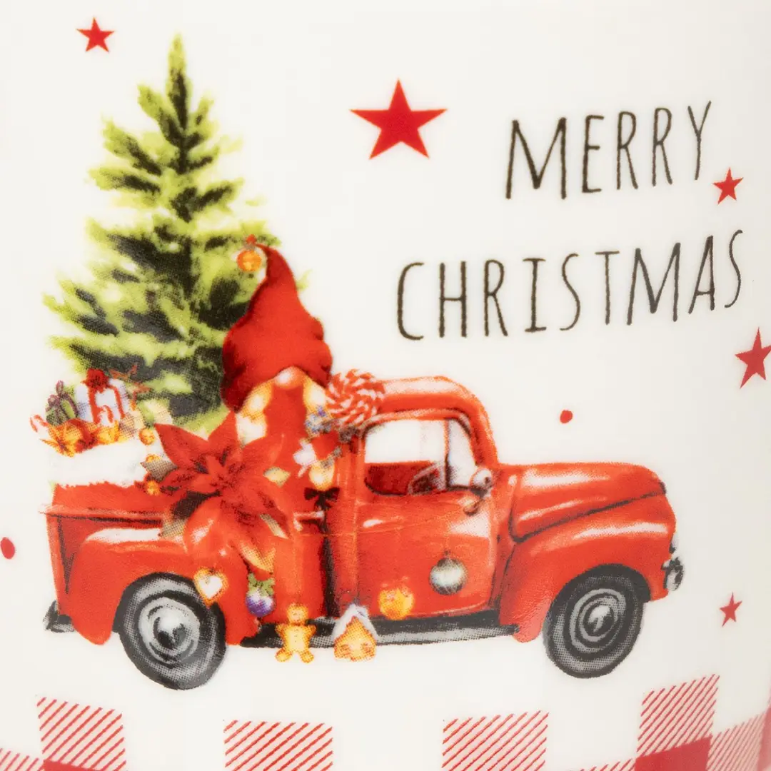 Kaemingk Kerstmok Auto & Kerstboom - 2 Stuks - 10cm - Multicolor