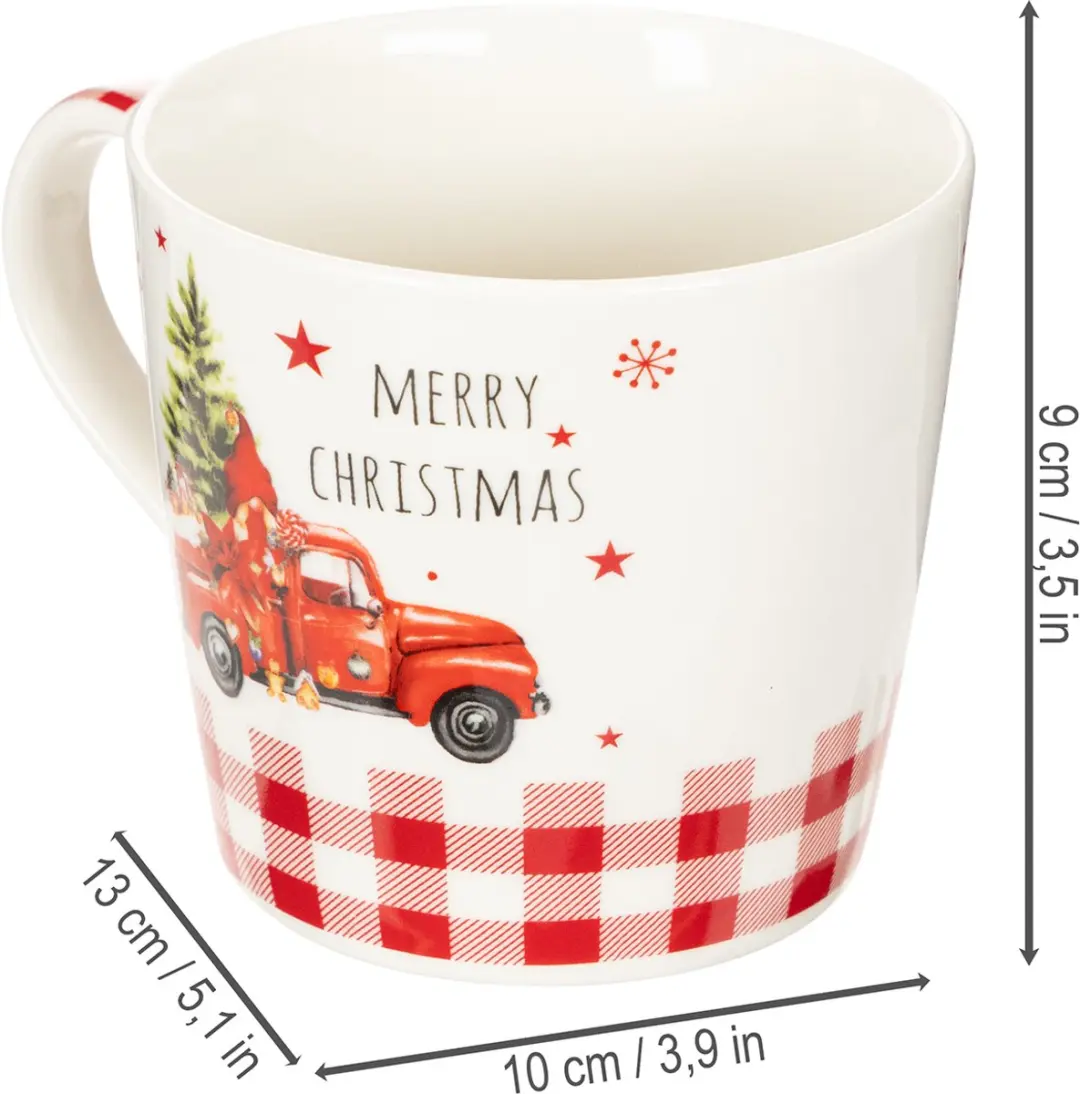 Kaemingk Kerstmok Auto & Kerstboom - 2 Stuks - 10cm - Multicolor
