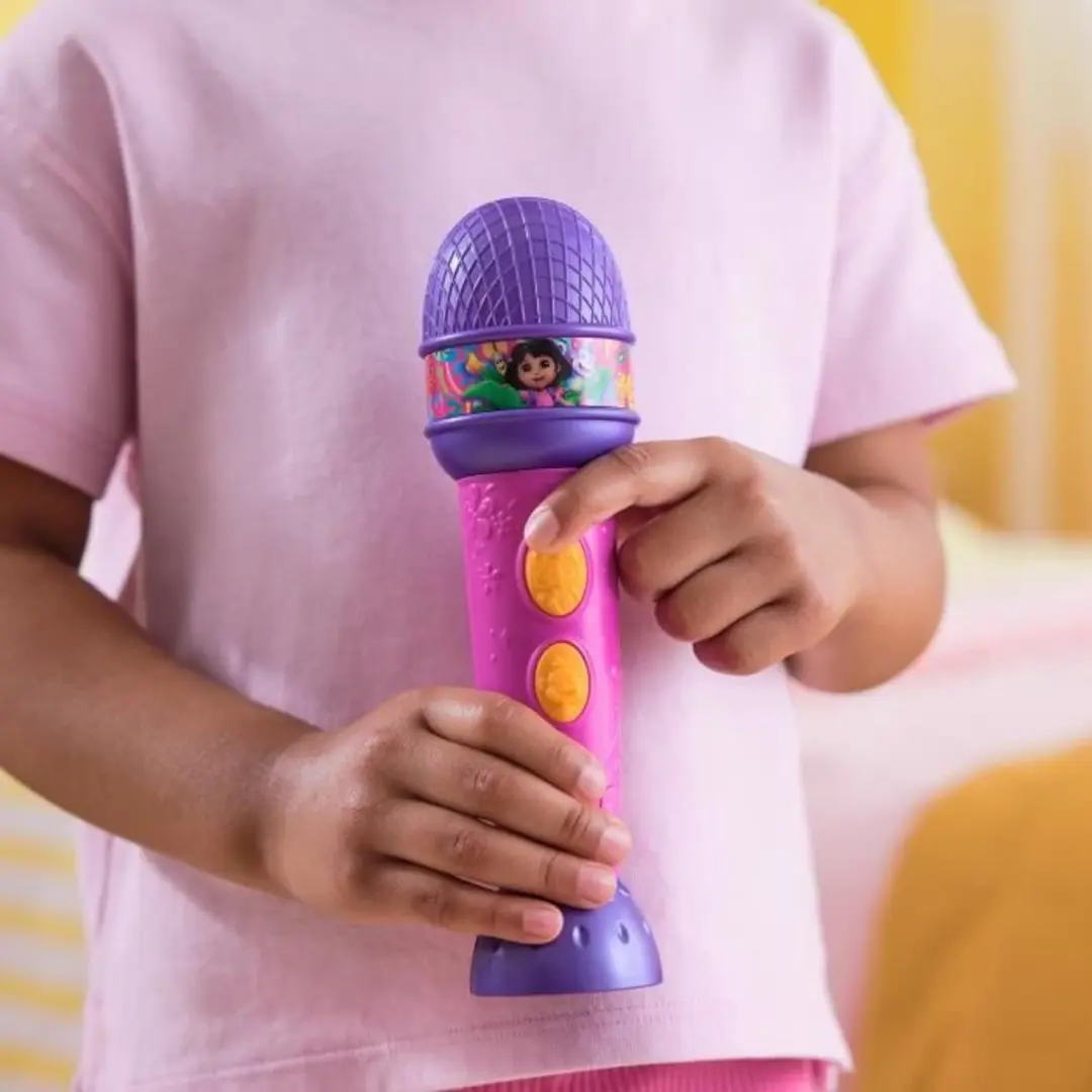 Spin Master Dora Microfoon - 4 Liedjes 9 Geluiden - Paars/Rozig - afbeelding 6 van 6