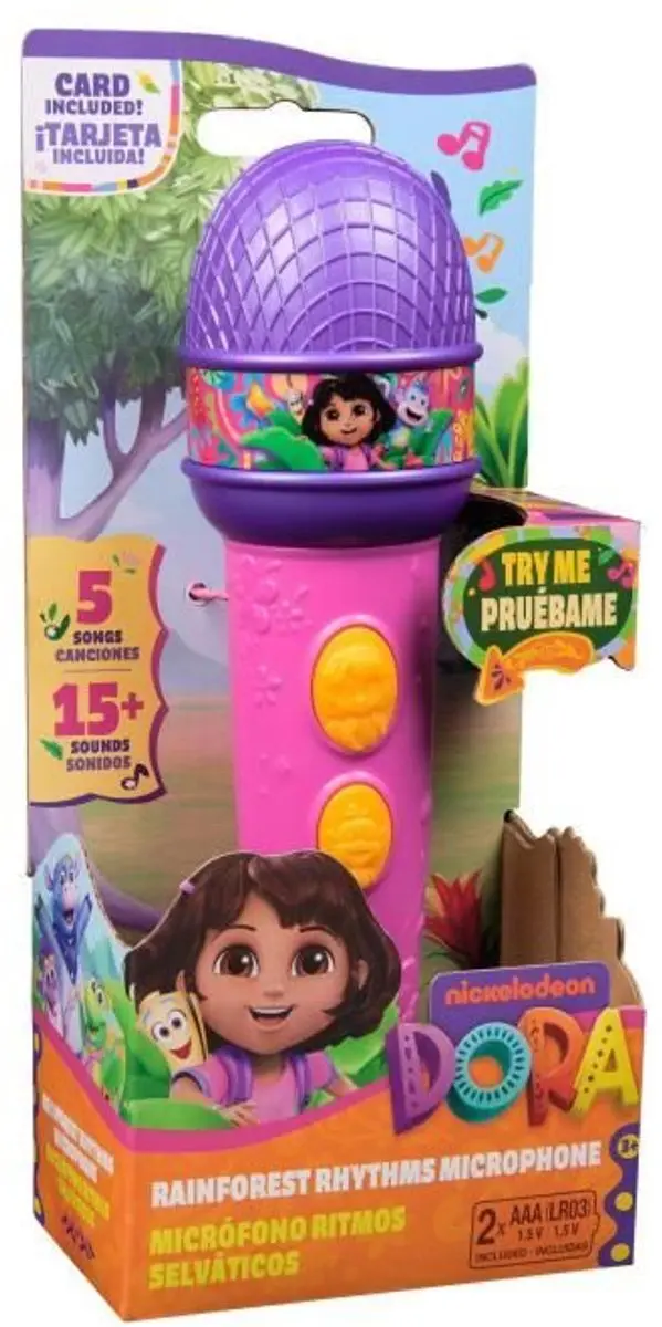 Spin Master Dora Microfoon - 4 Liedjes 9 Geluiden - Paars/Rozig