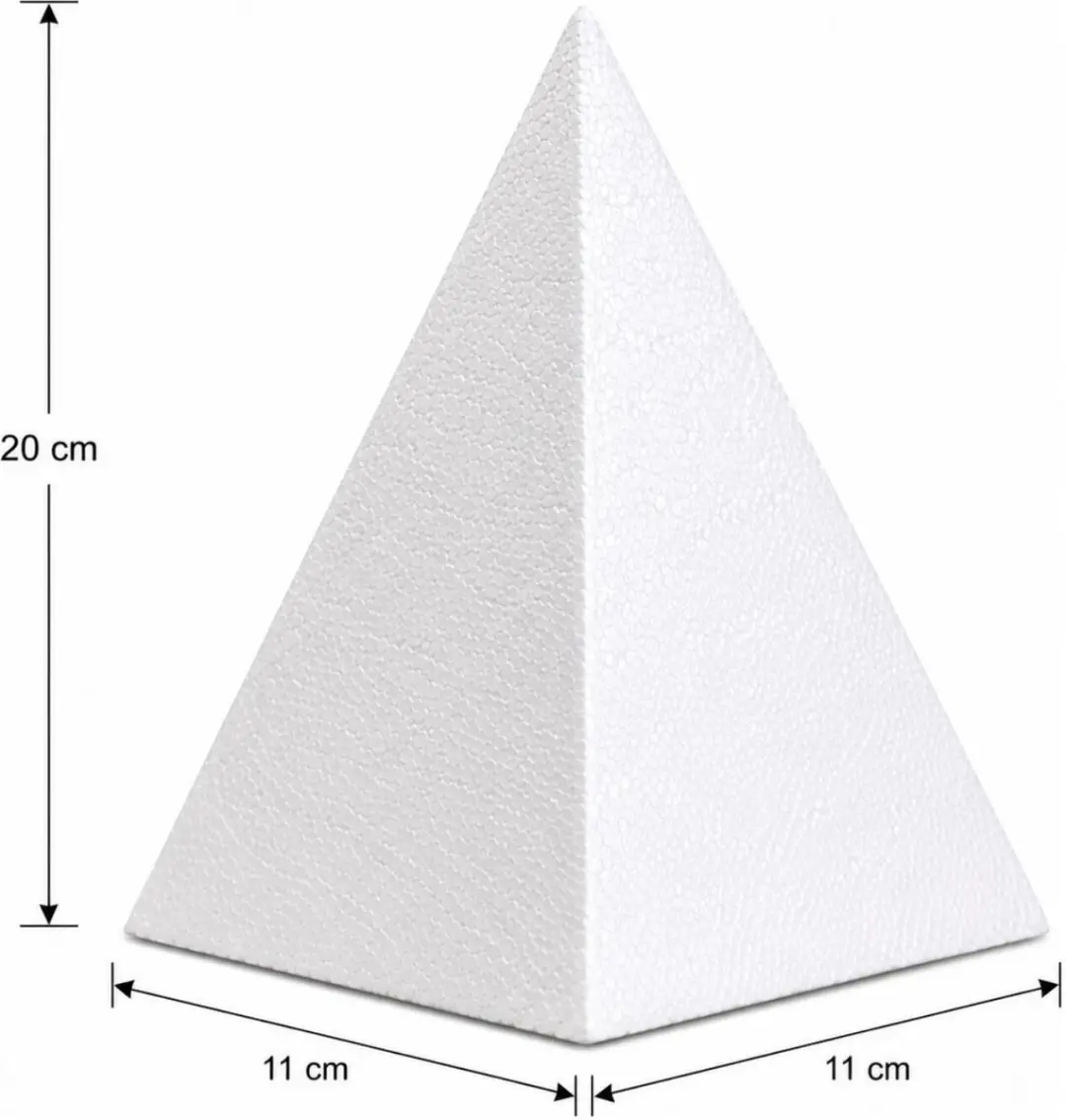 Bellatio Design Piepschuim Piramide H20xD11cm Wit