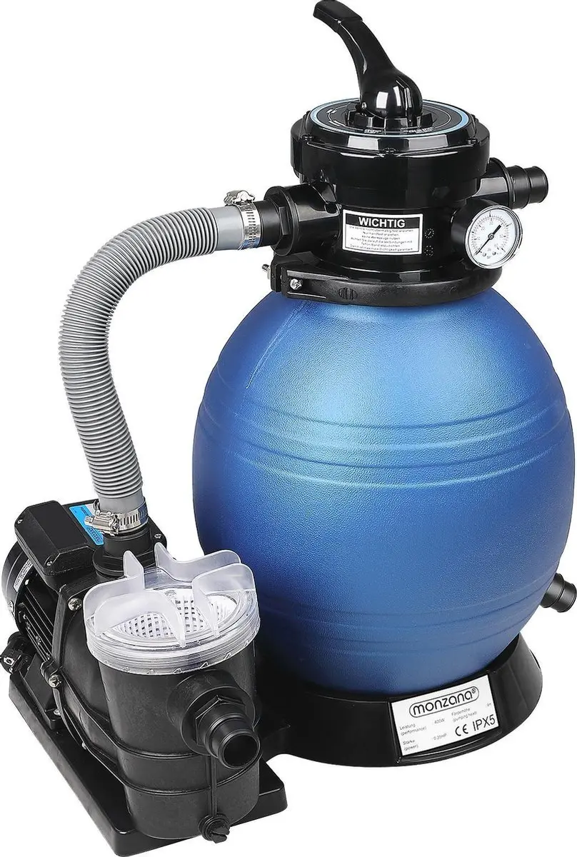 Monzana Zandfiltersysteem 9600 l/u - 25L Tank - 7-weg