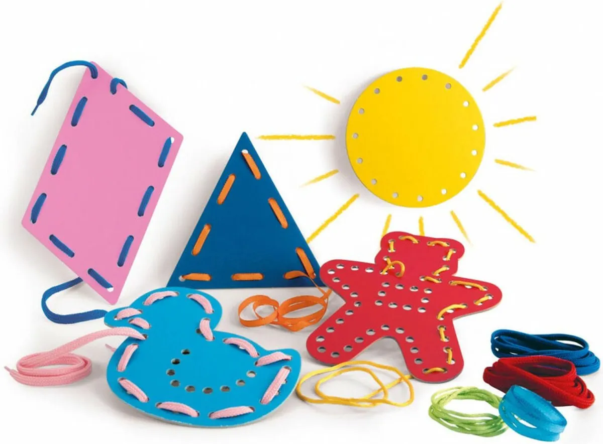 Clementoni Montessori Shapes & Laces - Multicolor