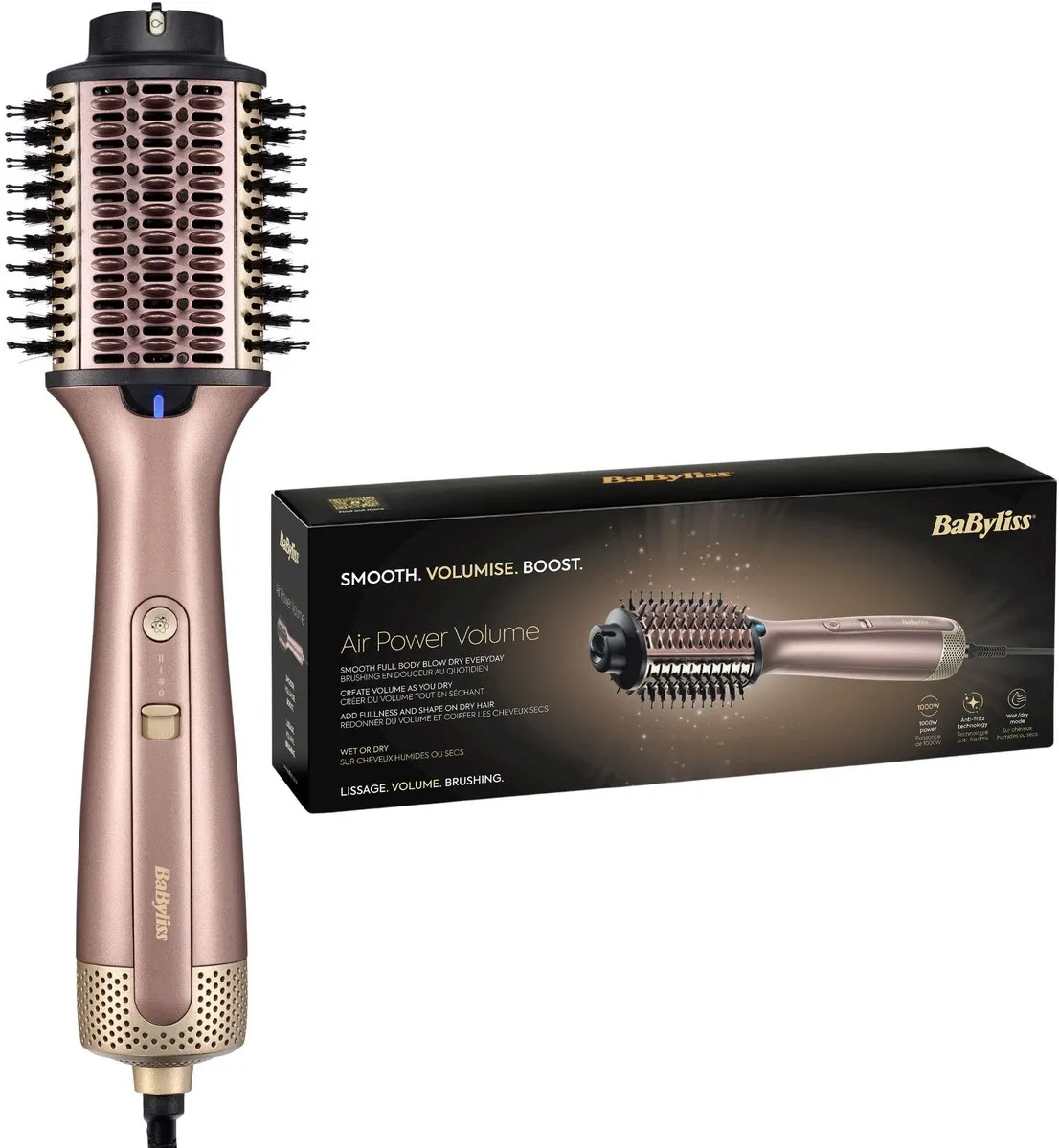 Babyliss Air Power Volume AS95E Föhnborstel - 1000W - Goud