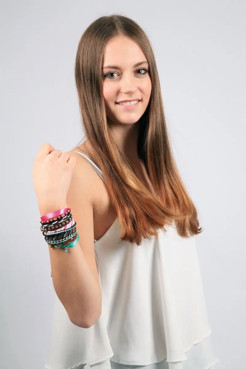 Lena Vriendschapsarmbandenset - Roze/Blauw - 20 cm