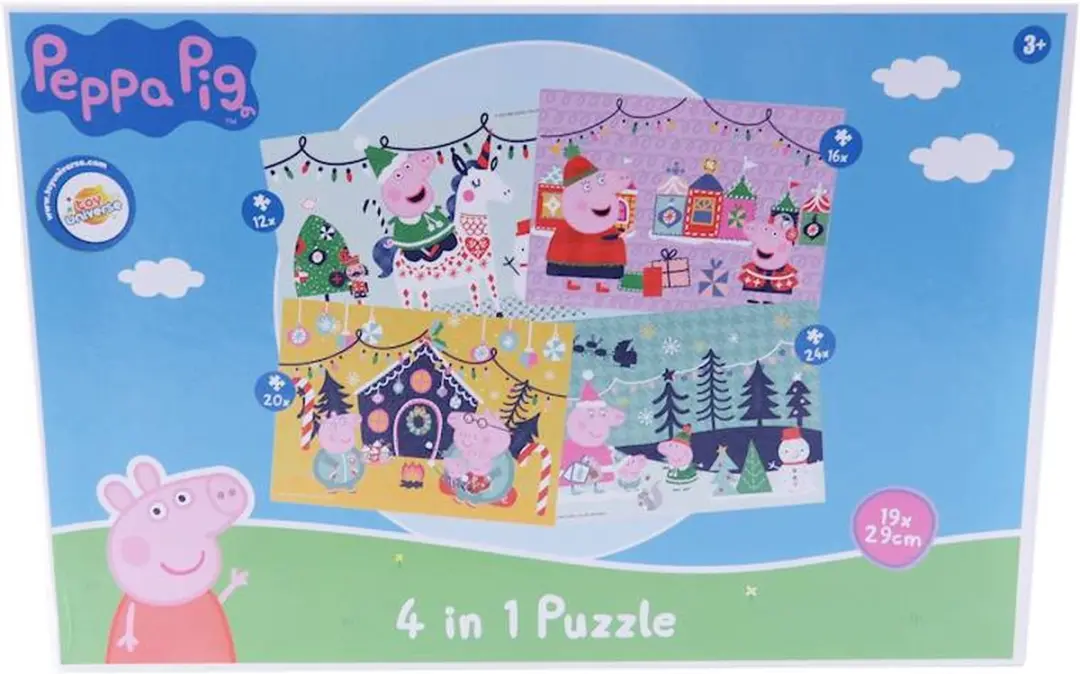 Peppa Pig Kinderpuzzel Set 2 dozen - 4-in-1 12/16/20/24 Stuks