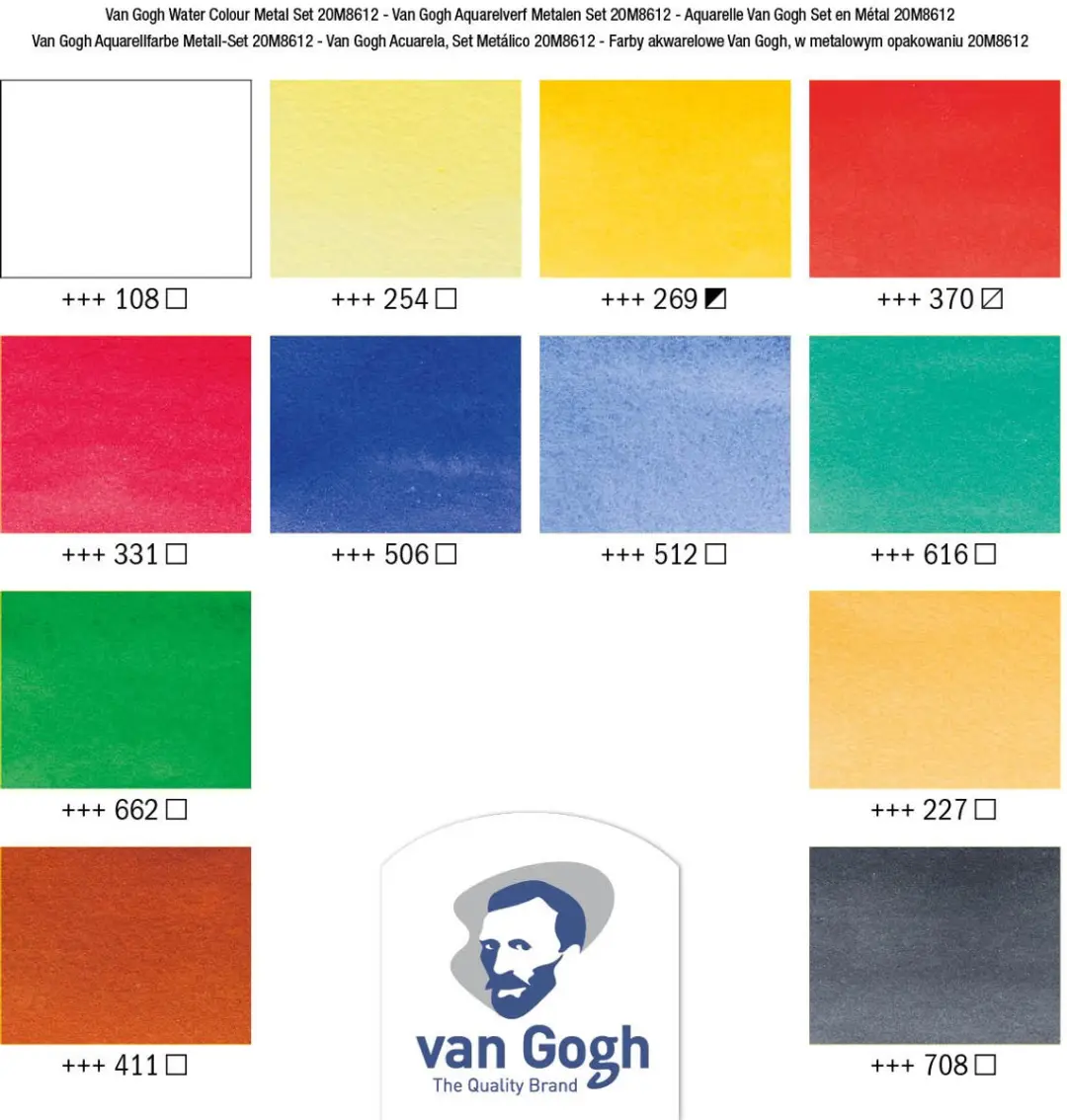 Van Gogh Aquarelverfset 12 Kleuren