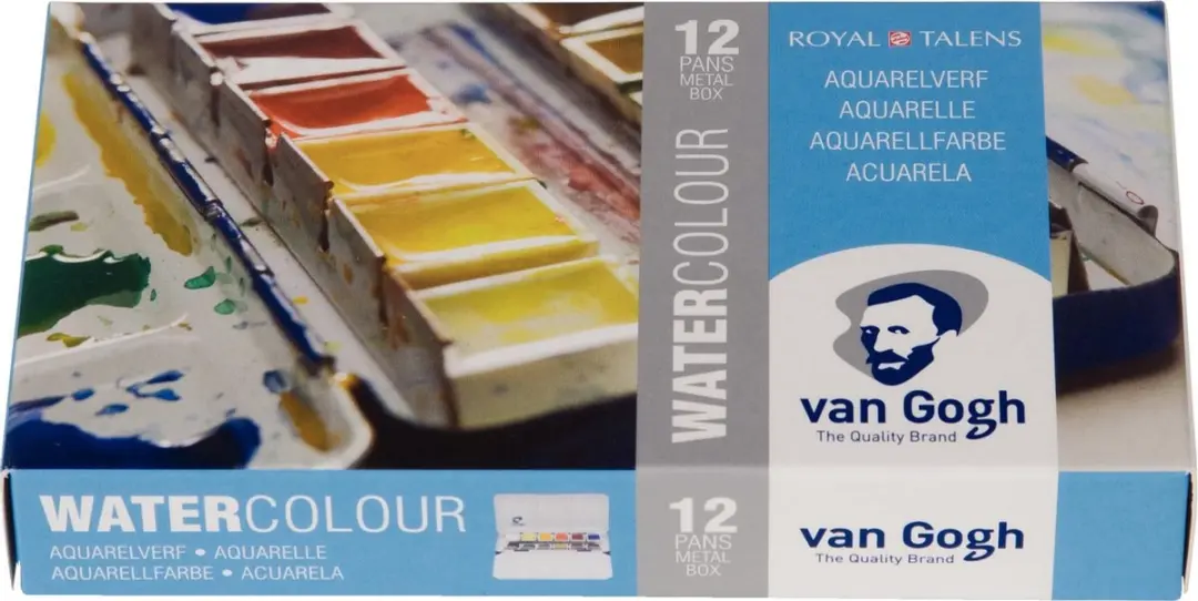 Van Gogh Aquarelverfset 12 Kleuren - Metalen Set