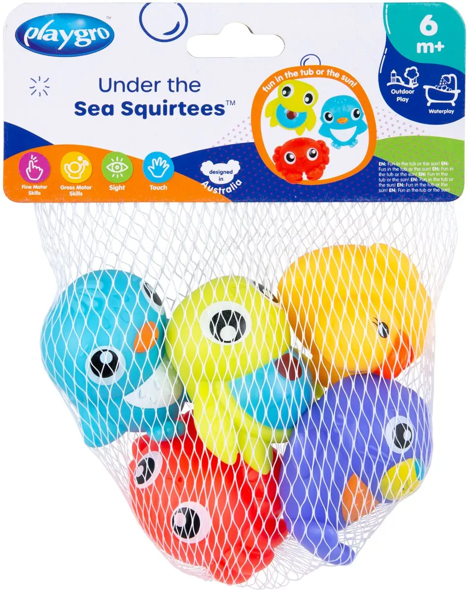 Playgro Under the Sea Squirtees Badspeelgoed - 5 Stuks Multicolor