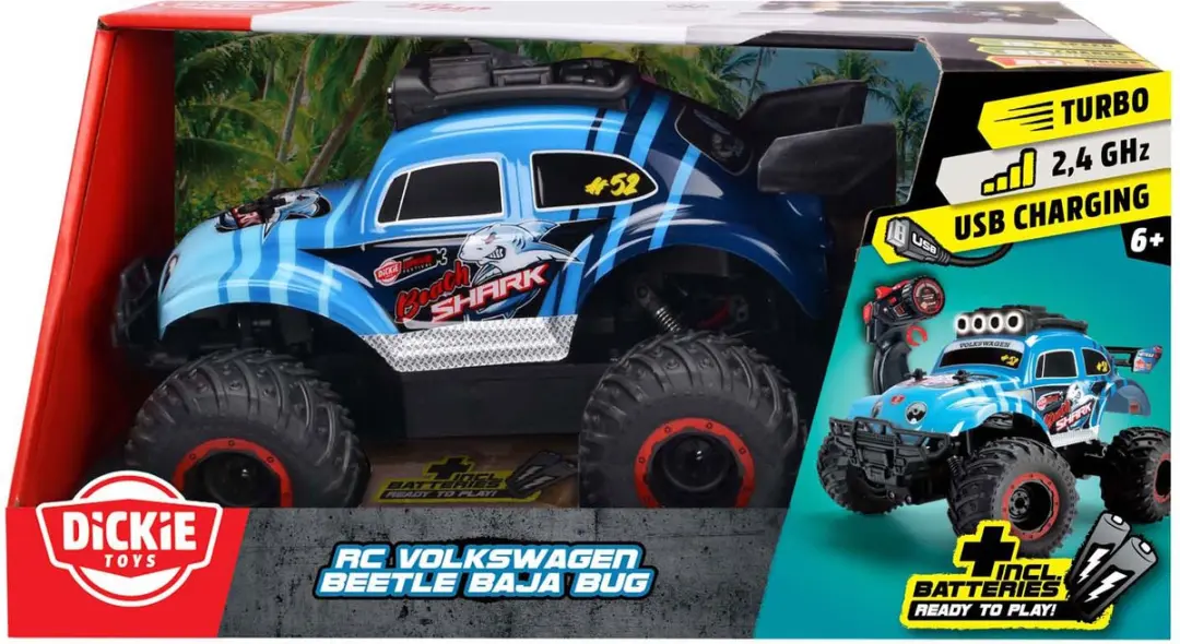 Dickie Toys Rc Volkswagen Beetle Baja Bug 201105008 - Blauw/Zwart - afbeelding 6 van 6