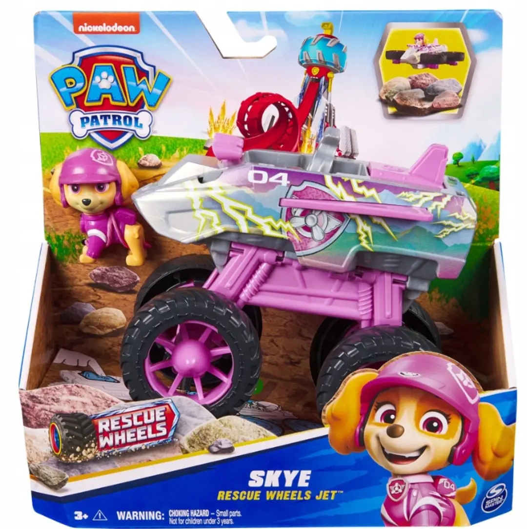 PAW Patrol Skye Rescue Wheels Vliegtuig - Grijs Roze