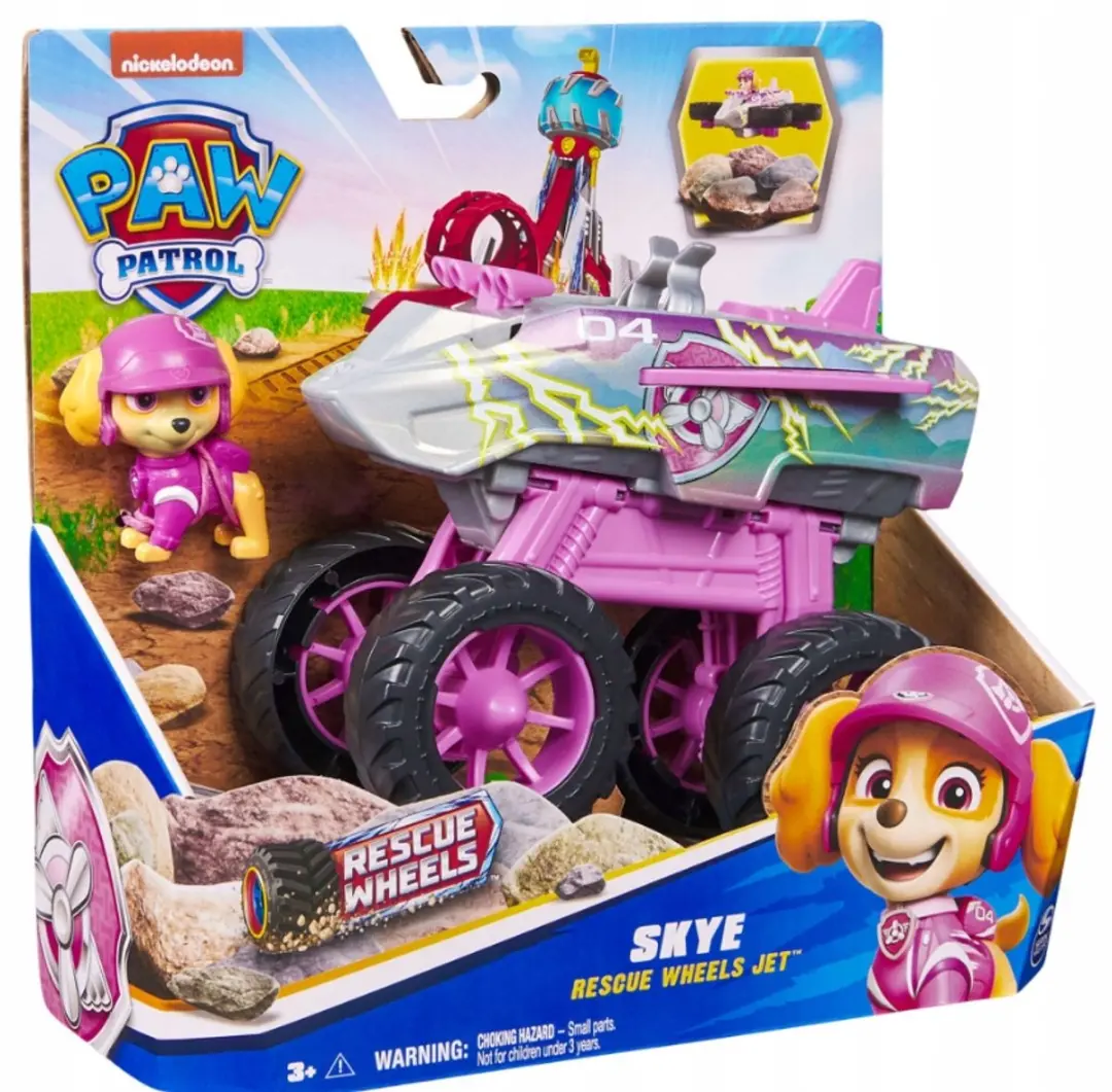 PAW Patrol Skye Rescue Wheels Vliegtuig - Grijs Roze