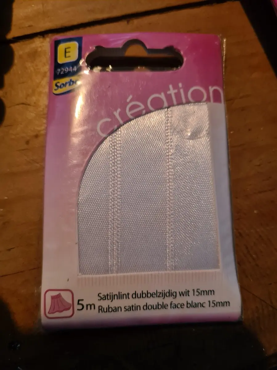 Sorbo Satijnlint Wit 15mm