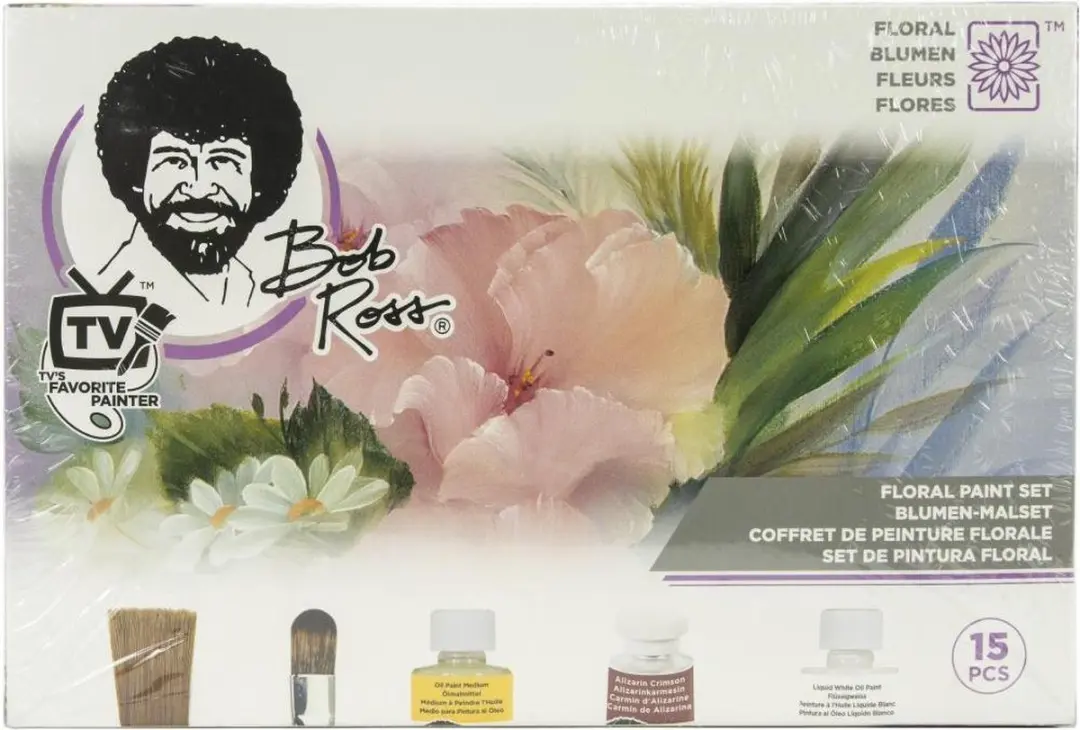 Bob Ross Flower Paint Set - 8 Kleuren - 15 Stuks