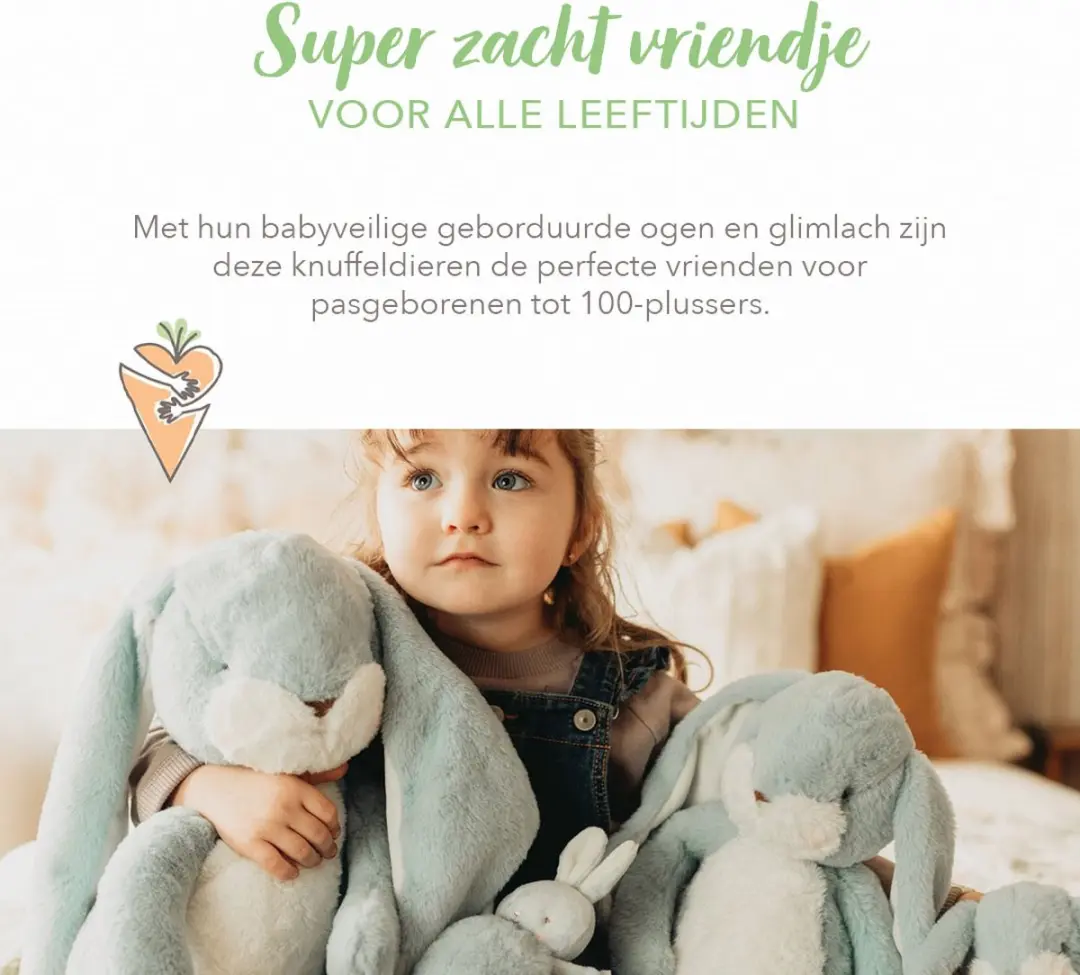 Bunnies By The Bay Floppy Nibble Knuffelkonijn - 52cm - Oceaan