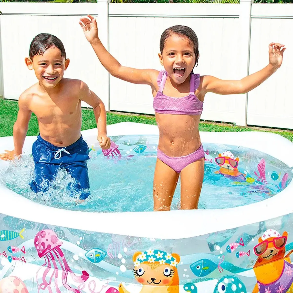 Intex Happy Otter Opblaaszwembad 56493 - 191x178x61cm - 510L - Multicolor - afbeelding 6 van 6