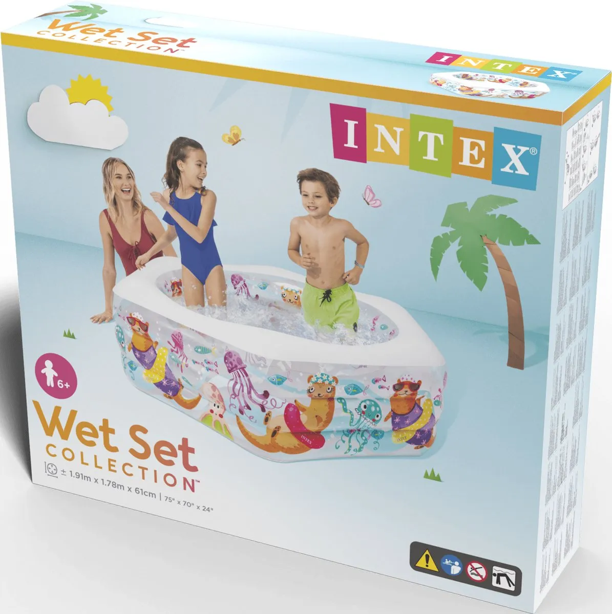 Intex Happy Otter Opblaaszwembad 56493 - 191x178x61cm - 510L - Multicolor - afbeelding 5 van 6