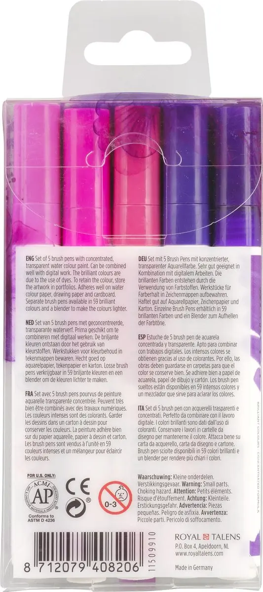 Ecoline Brush Pen Set - 5 Stuks Violet