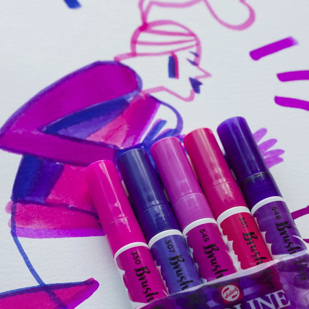 Ecoline Brush Pen Set - 5 Stuks Violet