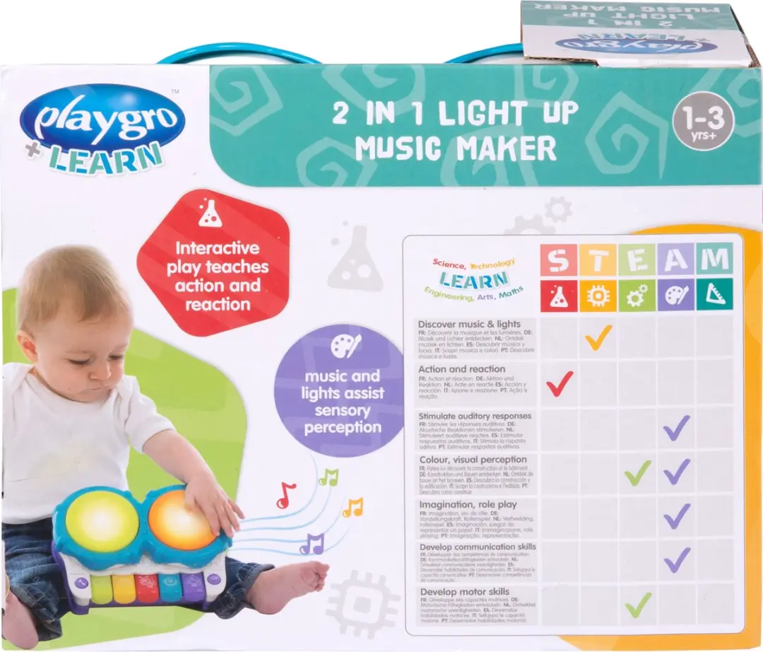 Playgro Djembe Muziekmaker - 3x Penlite - Multi