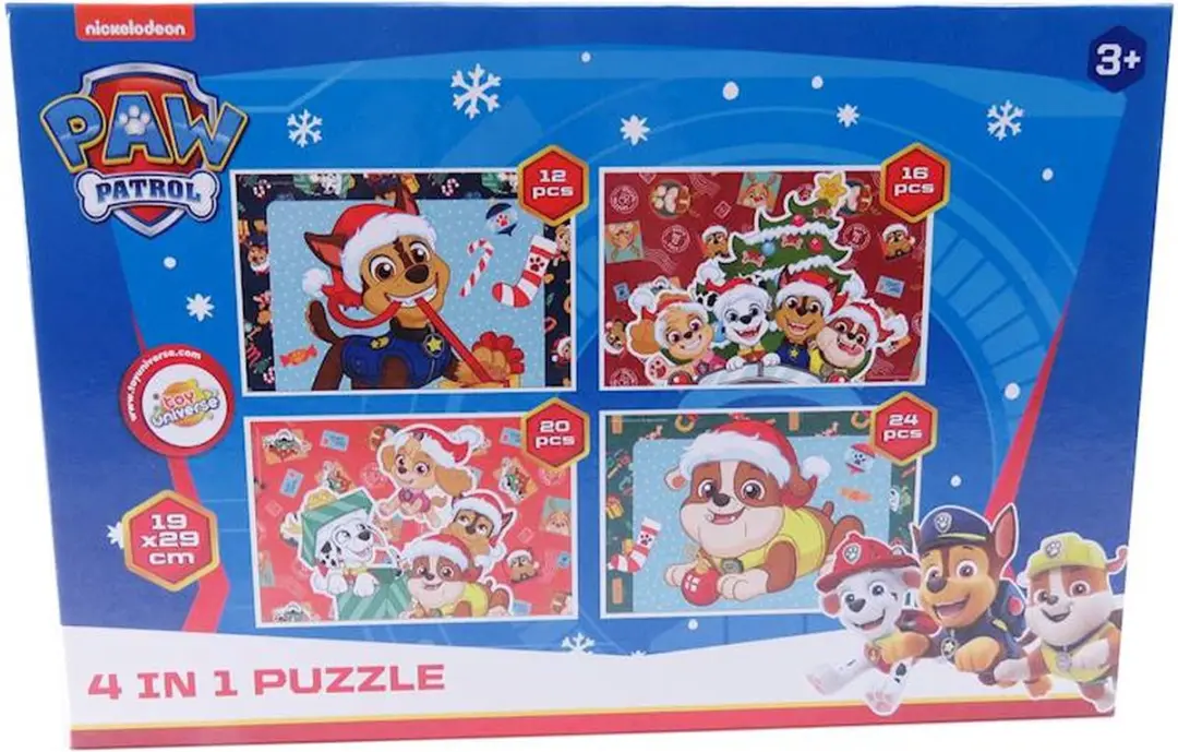 PAW Patrol Kinderpuzzelset 4-in-1 - 12/16/20/24 Stuks