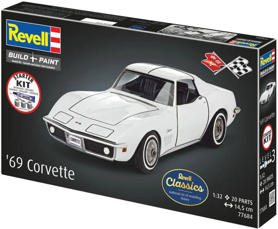 Revell 77684 Chevrolet Corvette C3 '69 Modelbouwpakket - 1:32 - Multi