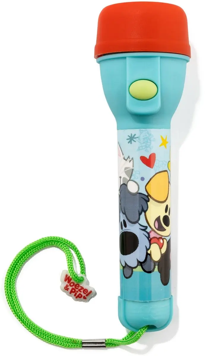 Woezel & Pip Kinderzaklamp - Blauw/Rood/ Groen